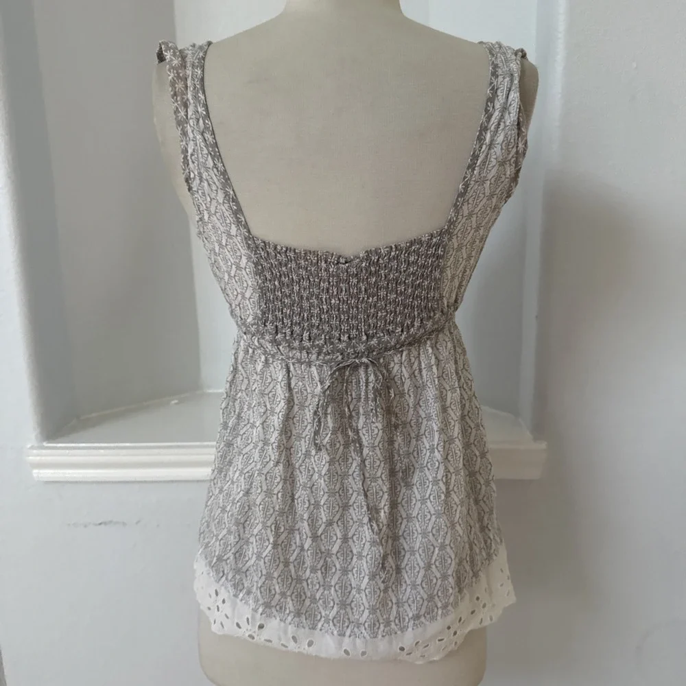 Hollister Top Womens S Babydoll Eyelet Trim Boho Indie Sleaze Coquette Y2K - Picture 4 of 9